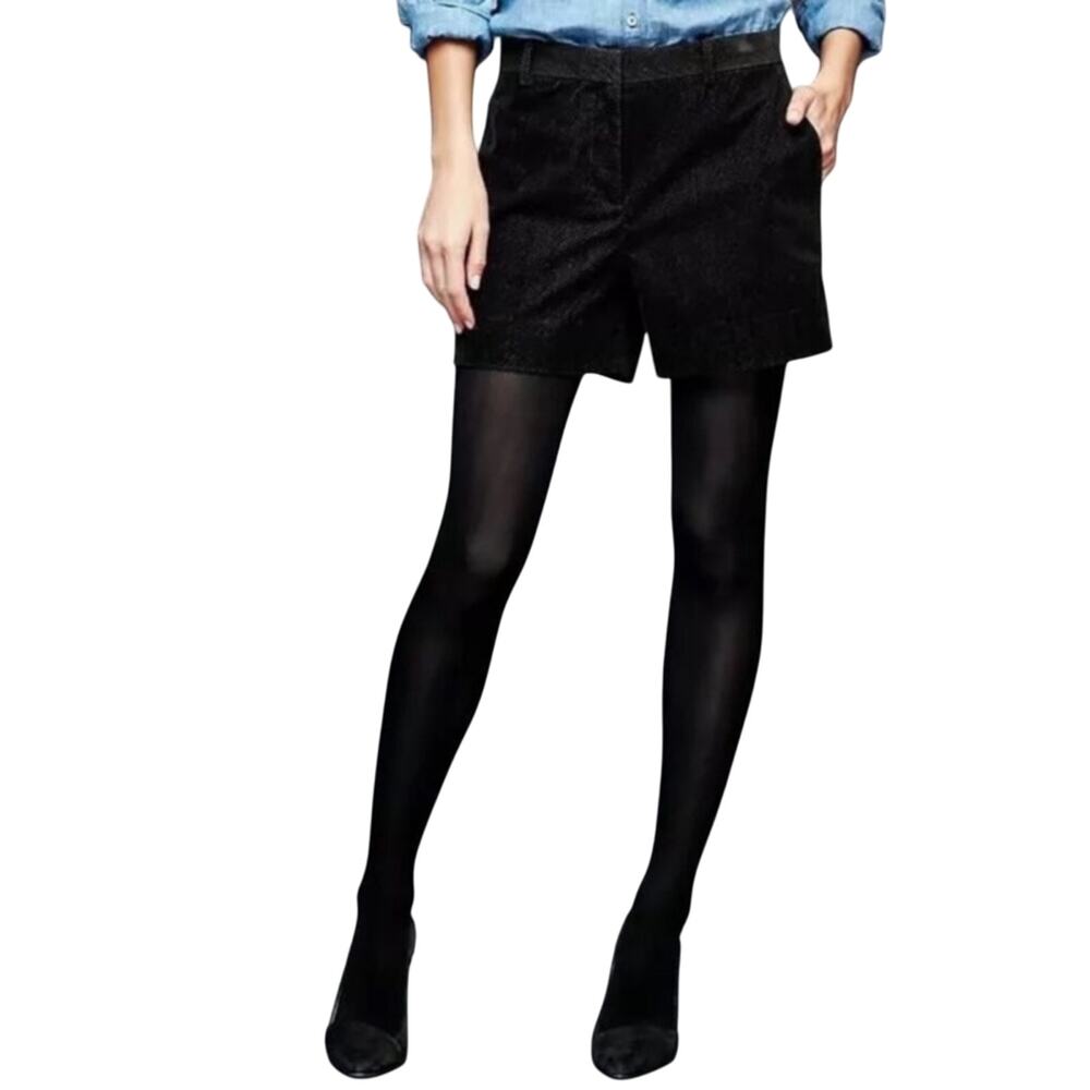 Gap Tailored Stretch Black Shorts Size 8 Flat Front Workwear Preppy